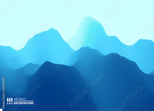 Mountain Landscape. Mountainous Terrain. Vector Illustration. Abstract Background.