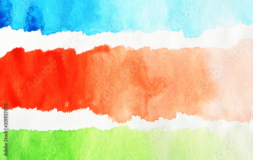 Abstract strokes of watercolor multicolored paint for background