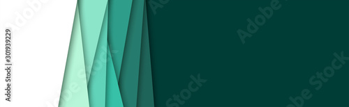Abstract geometric background in paper cut style. Straight lines. Horizontal banner. Design for brochures, posters, flyers, advertising. Place for text. Vector.