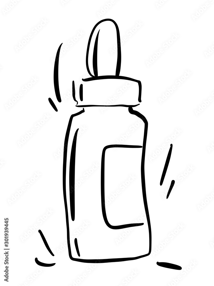 Icon jar with essential oil, perfume, cosmetics. Hand-drawn Icon jar with essential oil, perfume, cosmetics. Hand-drawn