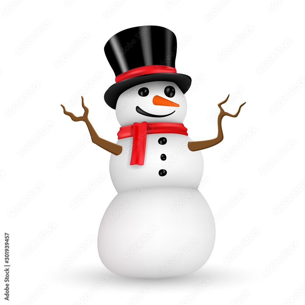 Snowman isolated vector on white background. Vector illustration can use for Christmas and New year element.