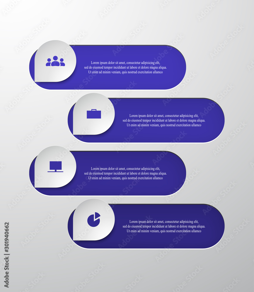 Step by step infographic. Step by step infographic.