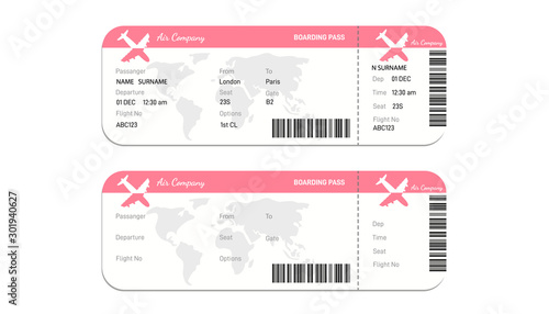 Airline boarding pass ticket