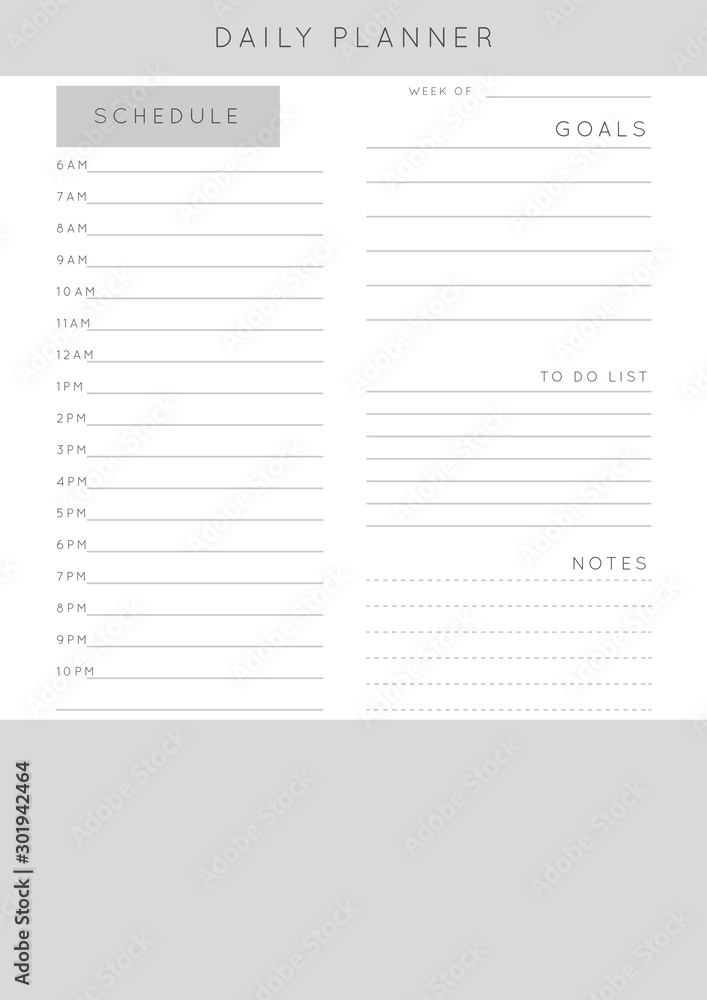 Planner sheet vector Planner sheet vector