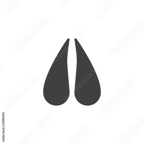 Sheep paw print vector icon. filled flat sign for mobile concept and web design. Sheep animal hoof print glyph icon. Symbol, logo illustration. Vector graphics