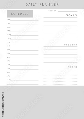 Planner sheet vector