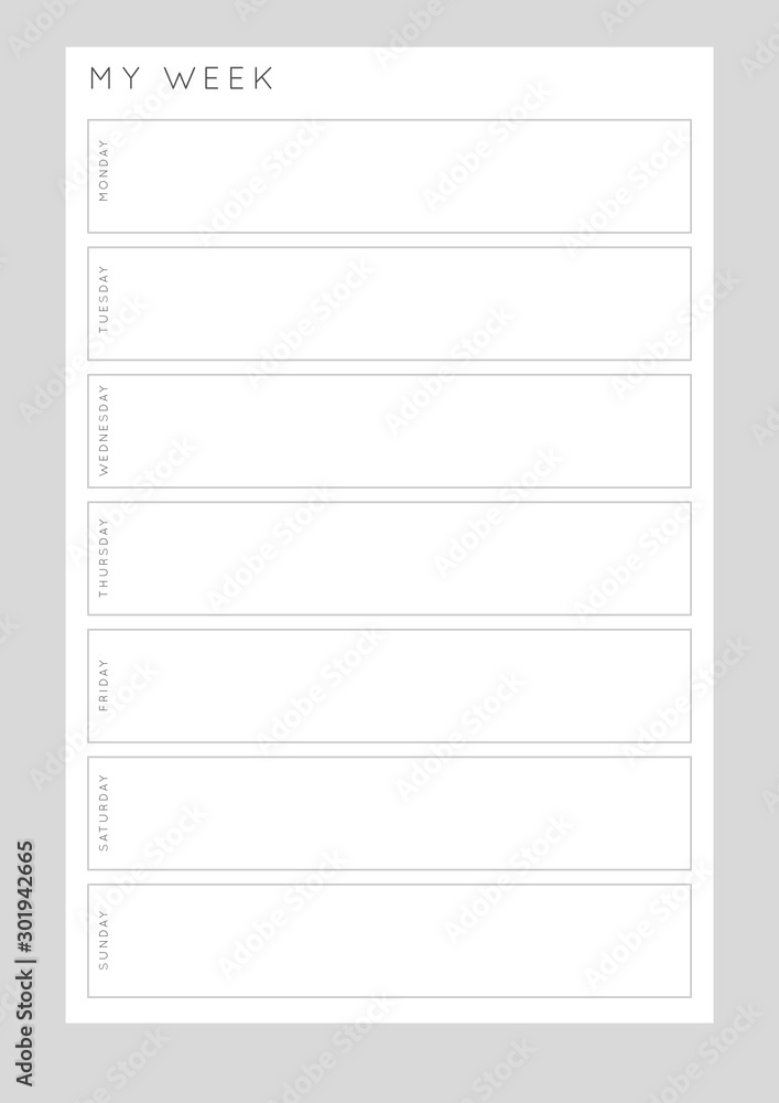 Planner sheet vector Planner sheet vector
