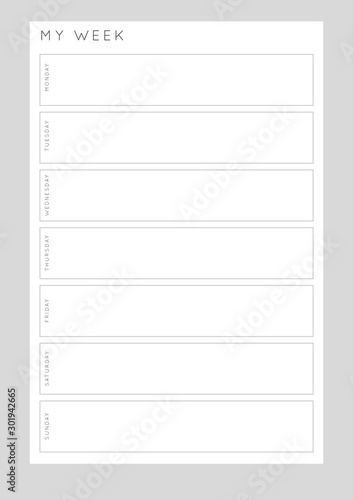 Planner sheet vector