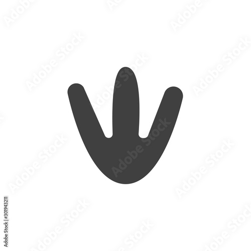 Penguin paw print vector icon. filled flat sign for mobile concept and web design. Penguin animal footprint glyph icon. Symbol, logo illustration. Vector graphics