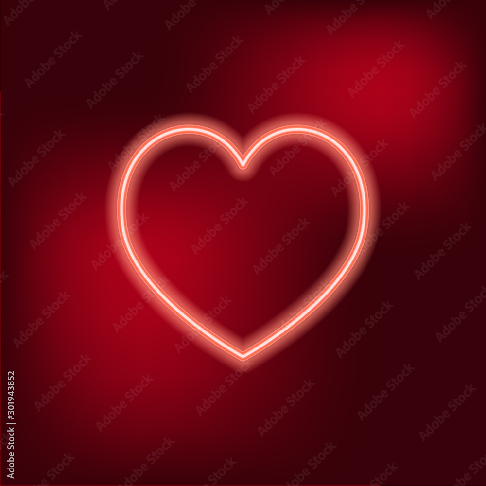 love heart icon sign with neon glow effect love heart icon sign with neon glow effect