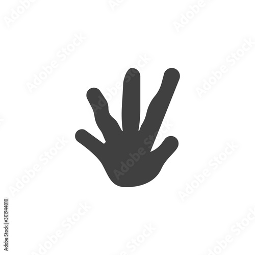 Iguana paw print vector icon. filled flat sign for mobile concept and web design. Guana animal footprint glyph icon. Symbol, logo illustration. Vector graphics