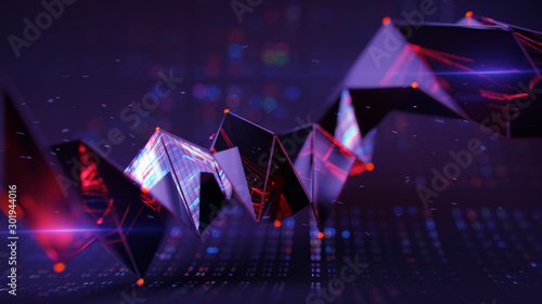 Polygonal shape with flashi...
