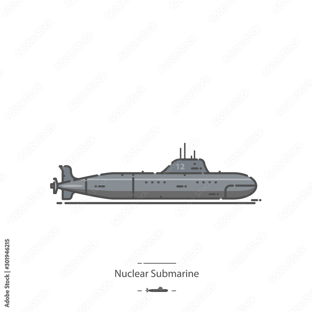 Nuclear Submarine - Line color icon