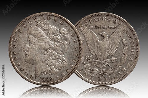 Morgan dollar us silver coin 1889