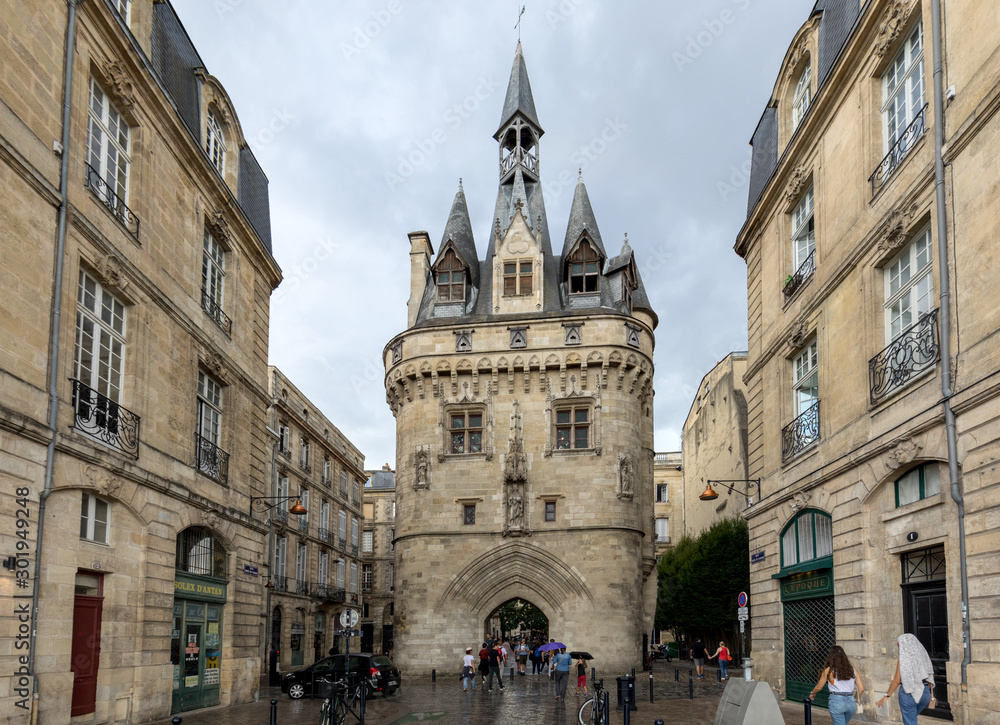 City Gate Cailhau, medieval gate in Bordeaux, Gironde department, France