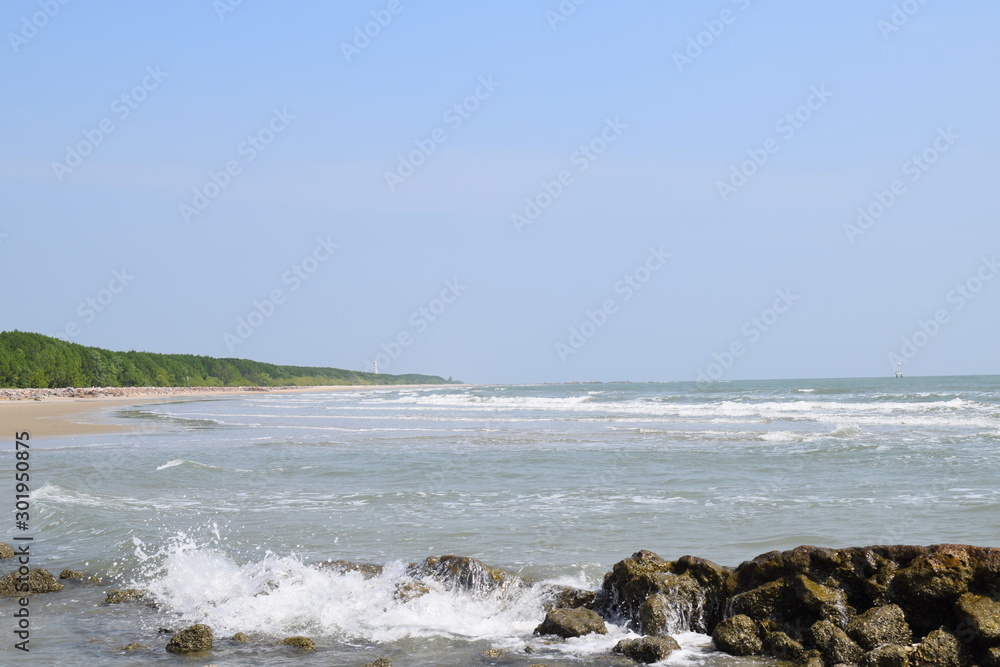 The first grain beach in Phetchaburi, Thailand The first grain beach in Phetchaburi, Thailand
