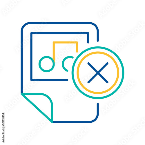 Media file deletion button color linear icon