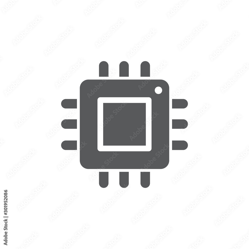 Processor Icon on white background Processor Icon on white background