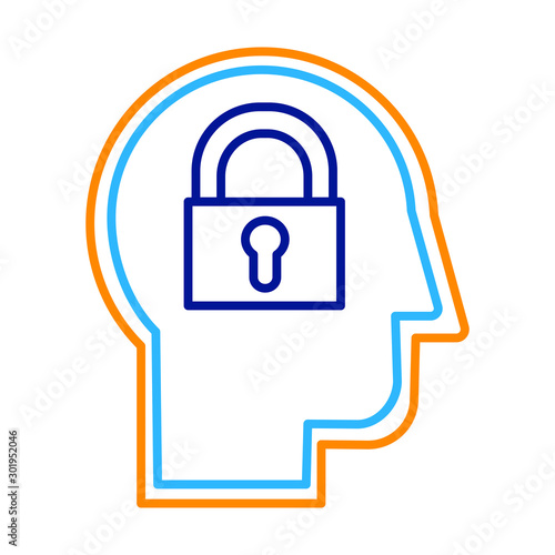 Introvert personality thin line flat vector icon