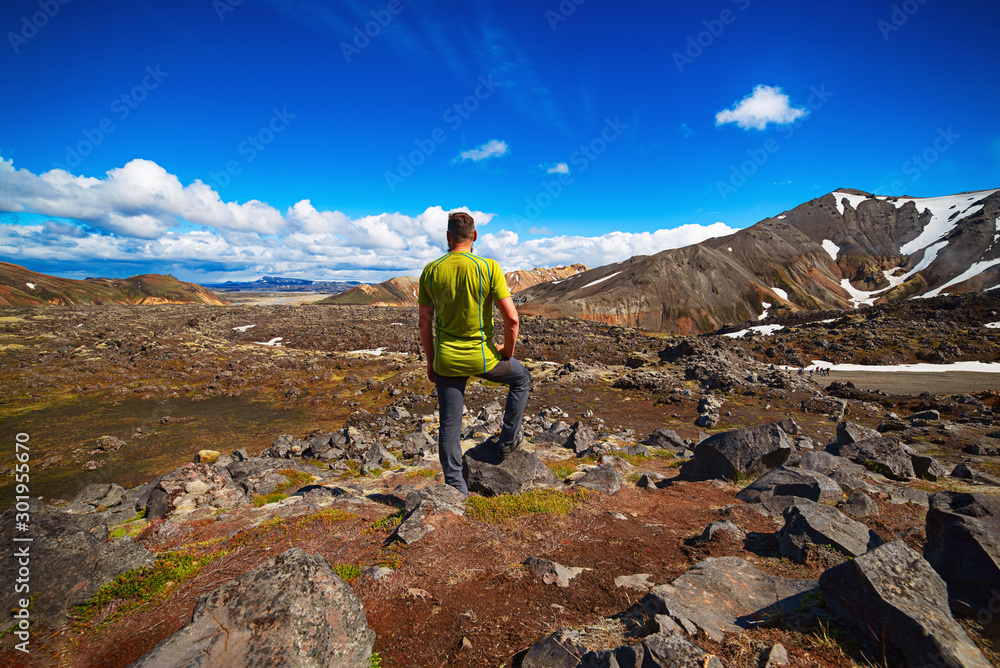 Fototapeta premium A man in Iceland.