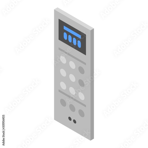 Elevator digital panel icon. Isometric of elevator digital panel vector icon for web design isolated on white background