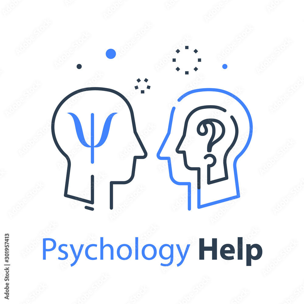 Human head profile, psychology professional or psychotherapy concept Human head profile, psychology professional or psychotherapy concept