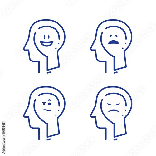 Mood swing, bipolar disorder, manic depression, cognitive psychology or psychiatry concept