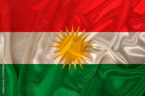 Bild auf Leinwand beautiful photo of the colored national flag of the modern state of Kurdistan on