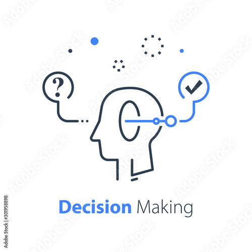 Decision making under uncertainty, choice fork, mental trap, logical solution, critical thinking