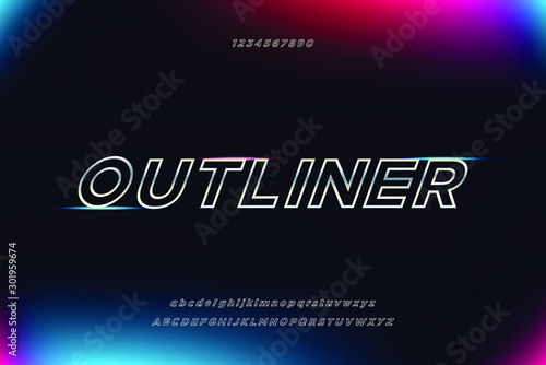 stylish modern italic alphabet. silver metallic typography  style fonts for technology, digital, dj, music vector illustration 