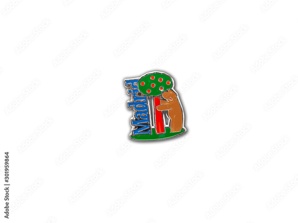 Madrid (Spain) souvenir refrigerator magnet isolated on white background