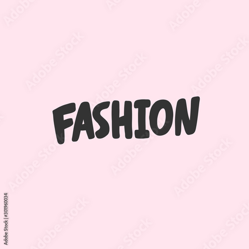 Fashion. Sticker for social media content. Vector hand drawn illustration design. 