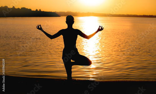 Silhouette of Woman Practic...