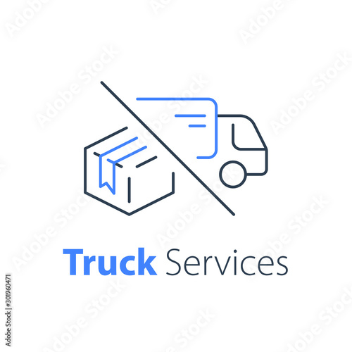 Truck delivery, transportation company, distribution service, logistics solution