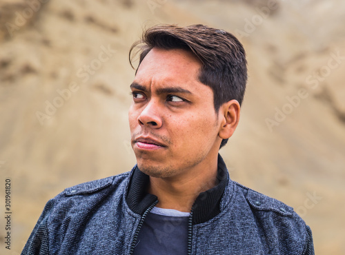 Indian Man thinking moody portrait