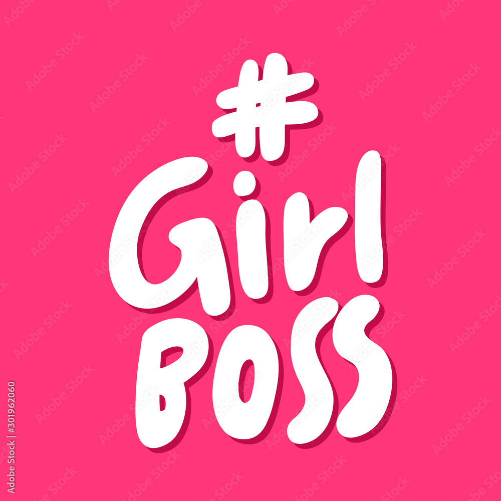 Girl boss. Sticker for social media content. Vector hand drawn illustration design. Girl boss. Sticker for social media content. Vector hand drawn illustration design.
