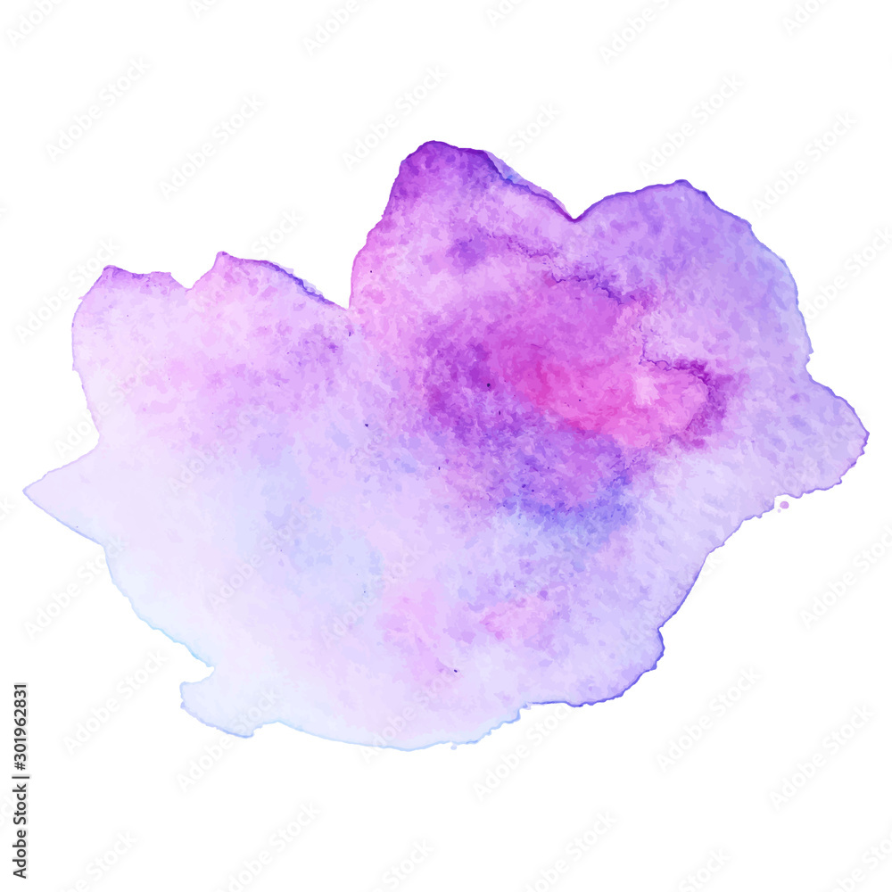 Hand drawn watercolor stain on wet paper. Element for invitations, scrapbooking, banners, tags, labels, etc