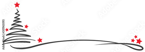 Christmas tree red stars swing Illustration Vector eps10