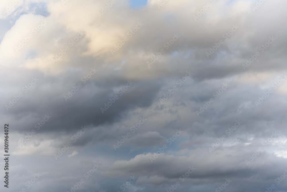 cloudy heavy gray sky before rain, snow or rain
