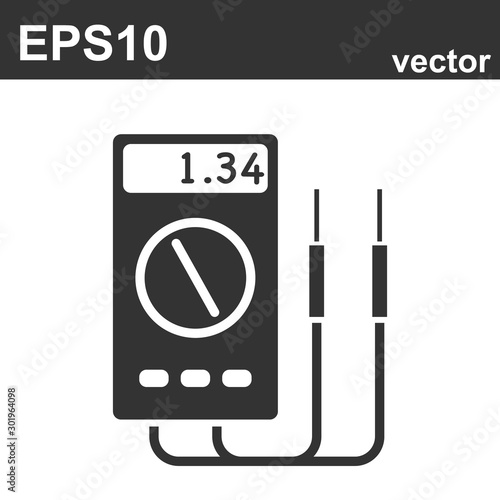 multimeter icon vector on white background, multimeter vector illustration