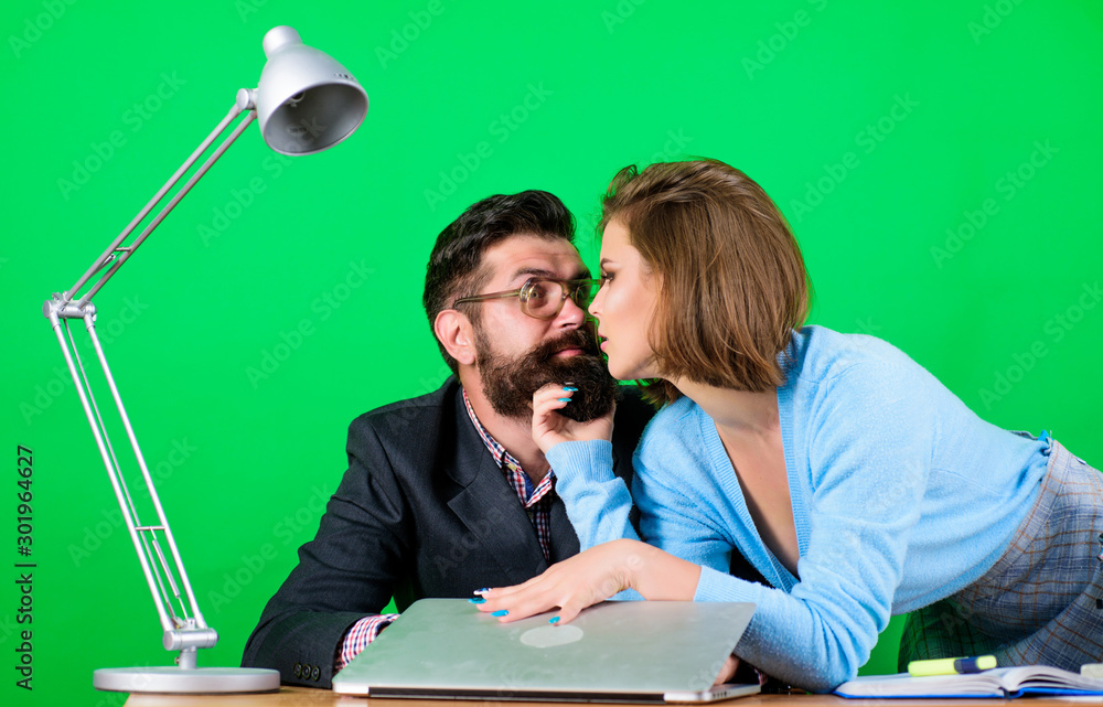 Flirting with teacher. Student sensual sexy girl and experienced teacher. Hot  student. Studying in digital way. Mature teacher and attractive female.  Banned relations concept. Private lesson Stock Photo | Adobe Stock