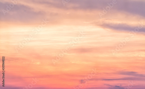 Soft focus pastel colored clouds