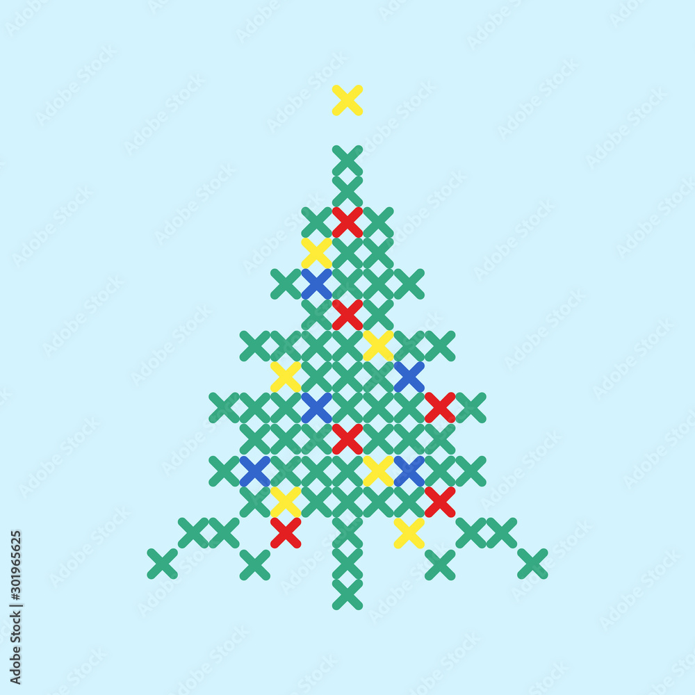 Christmas Tree, embroidery, vector Christmas Tree, embroidery, vector