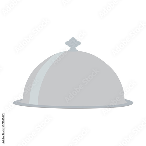 Dinner tray isolated on white background. Logo for restaurant. Vector flat cartoon design
