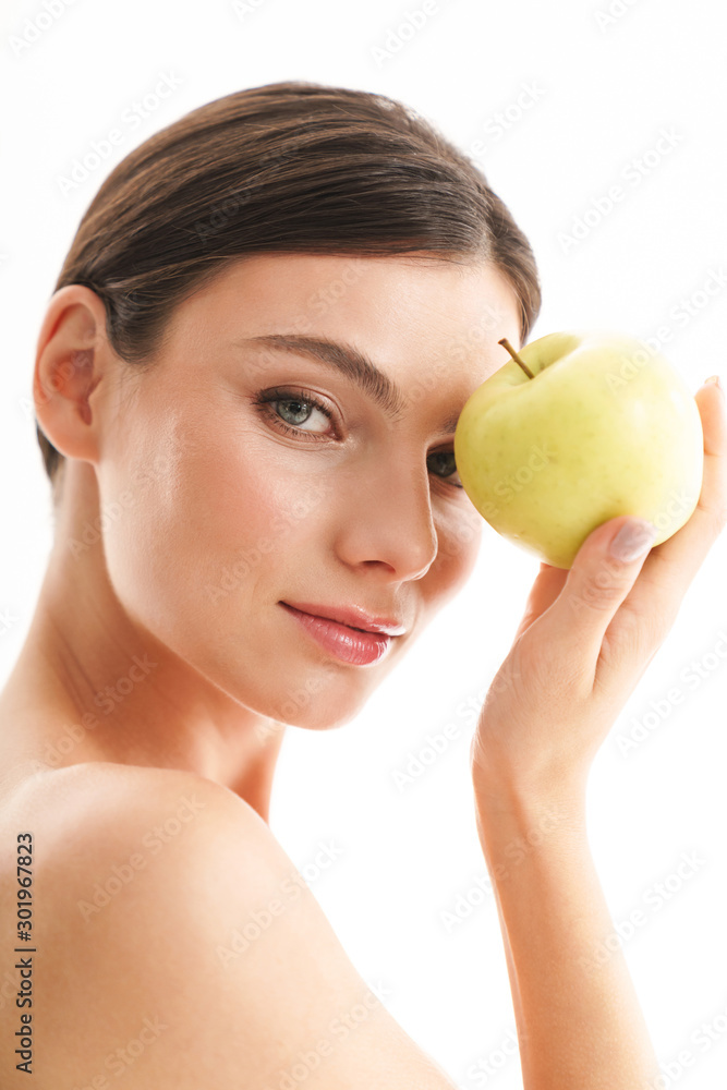 Beauty portrait of an attractive young topless brunette woman Beauty portrait of an attractive young topless brunette woman