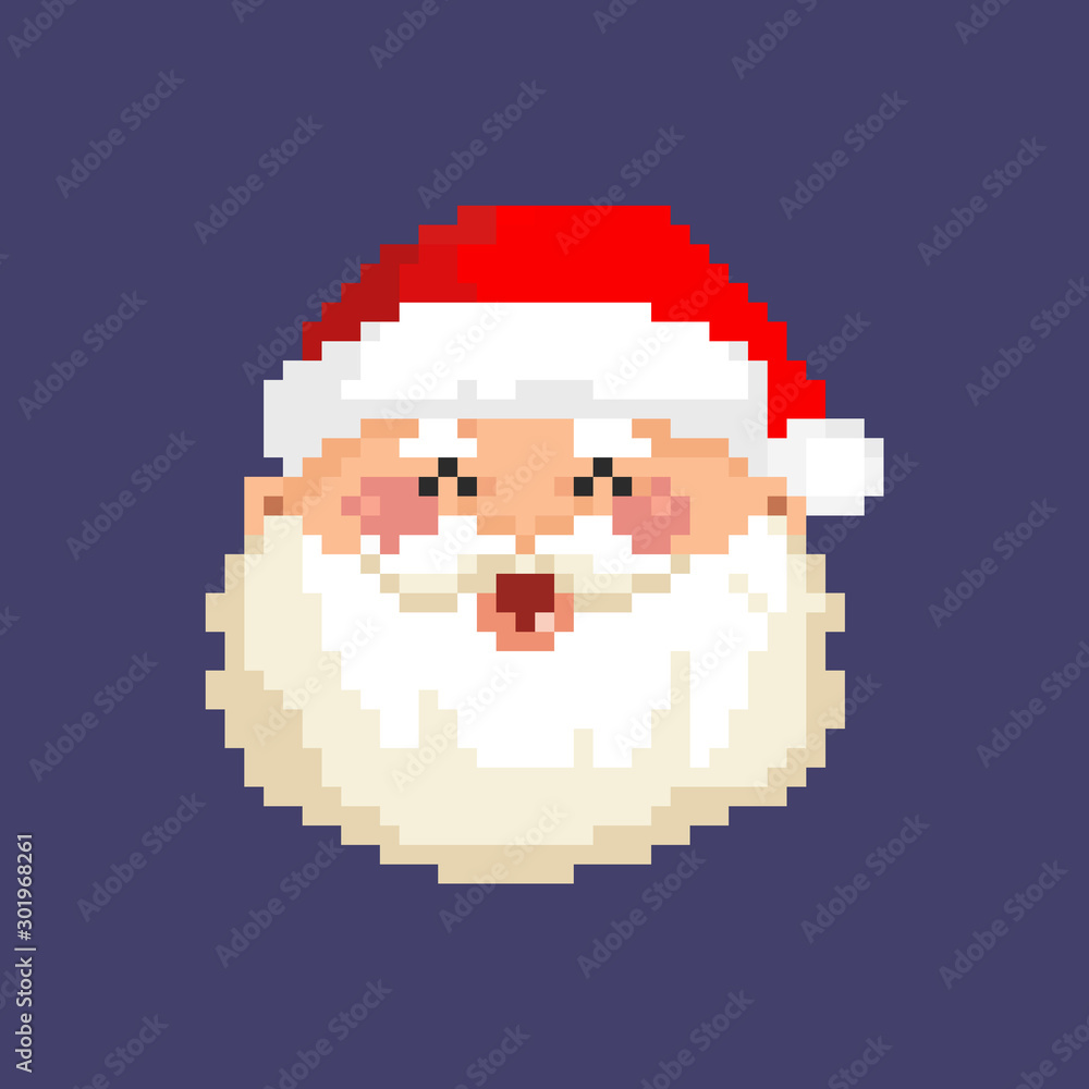 Fototapeta premium Santa Claus Christmas Pixel Art