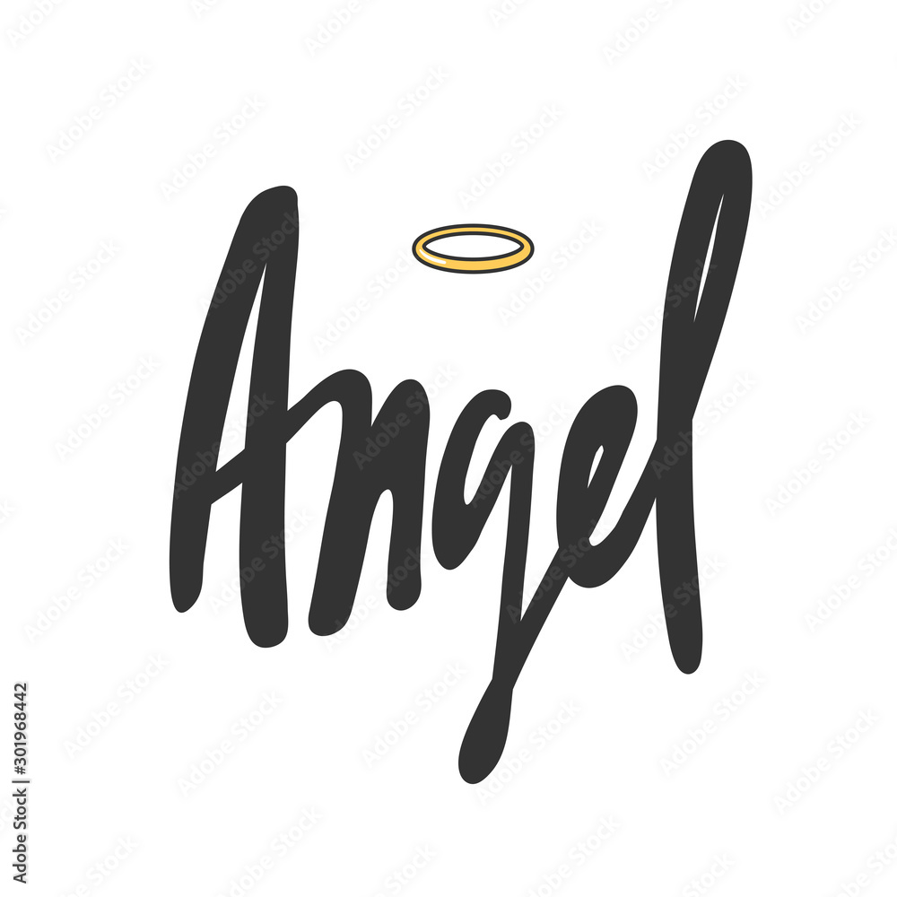 Angel. Sticker for social media content. Vector hand drawn illustration design. Angel. Sticker for social media content. Vector hand drawn illustration design.