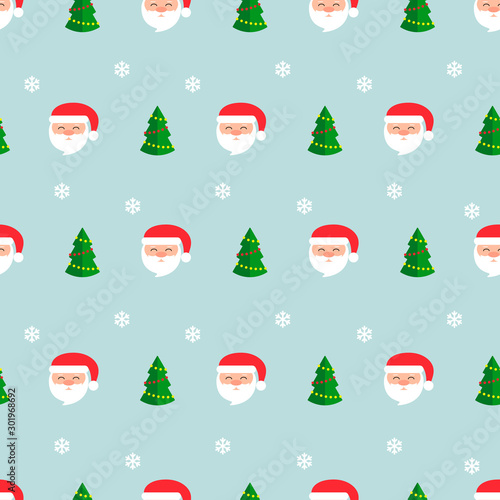 Seamless pattern with Santa Claus. Vector illustration.