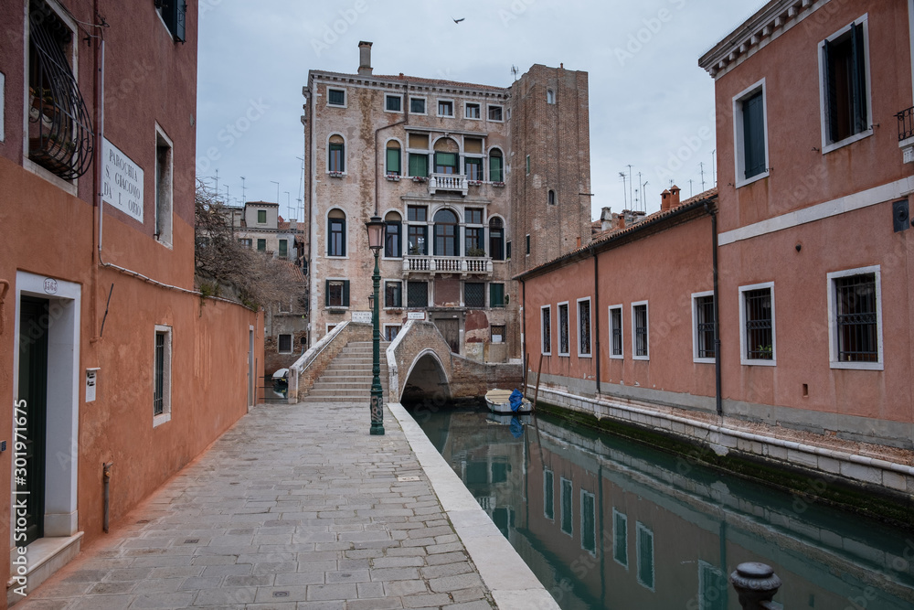 stairs on a canal, Venice