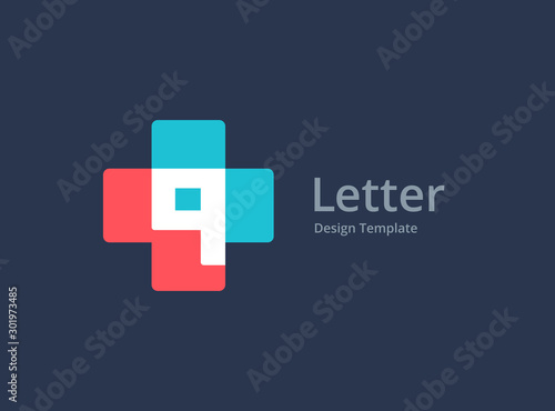 Letter Q or number 9 cross plus medical logo icon design template elements